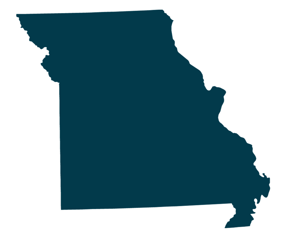 Silhouette of the state of Missouri