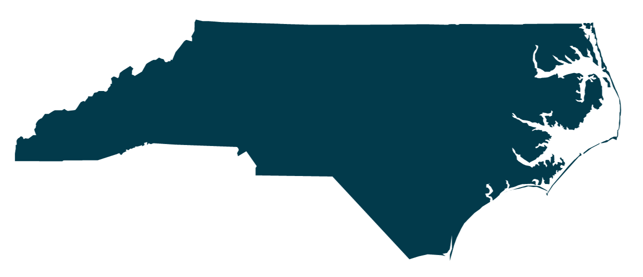 Silhouette of the state of North Carolina